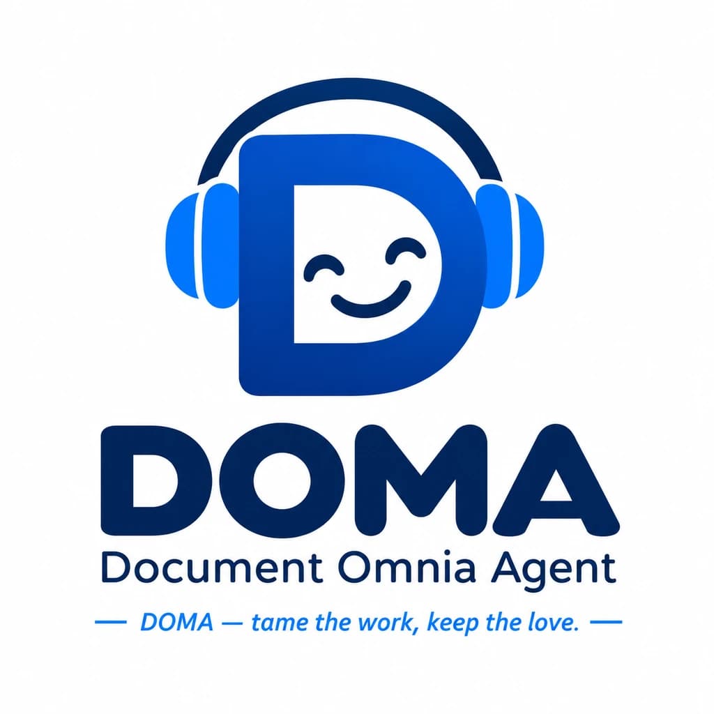 Logo DOMA — Document Omnia Agent: assistente virtuale AI per il tuo sito.