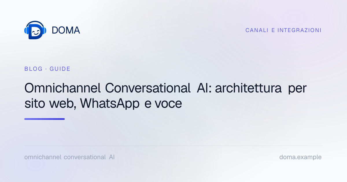Copertina: Omnichannel Conversational AI: architettura per sito web, WhatsApp e voce